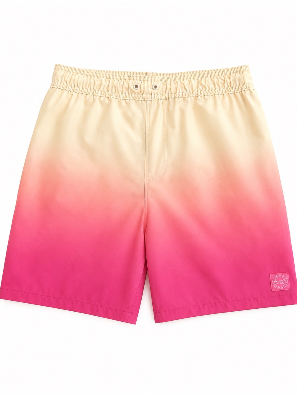 abercrombie kids Cream to Pink Ombre Swim Board Shorts